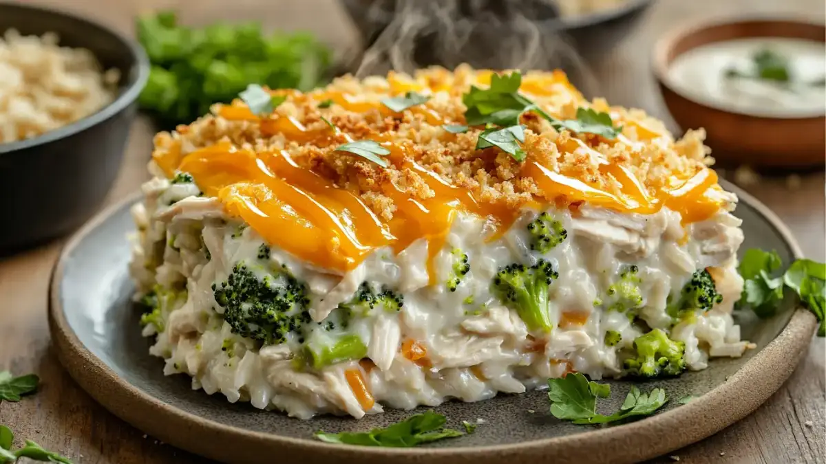 Easy Chicken Broccoli Rice Casserole Recipe