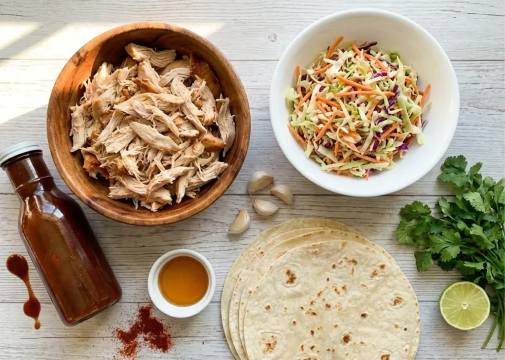 BBQ Chicken Coleslaw Wraps