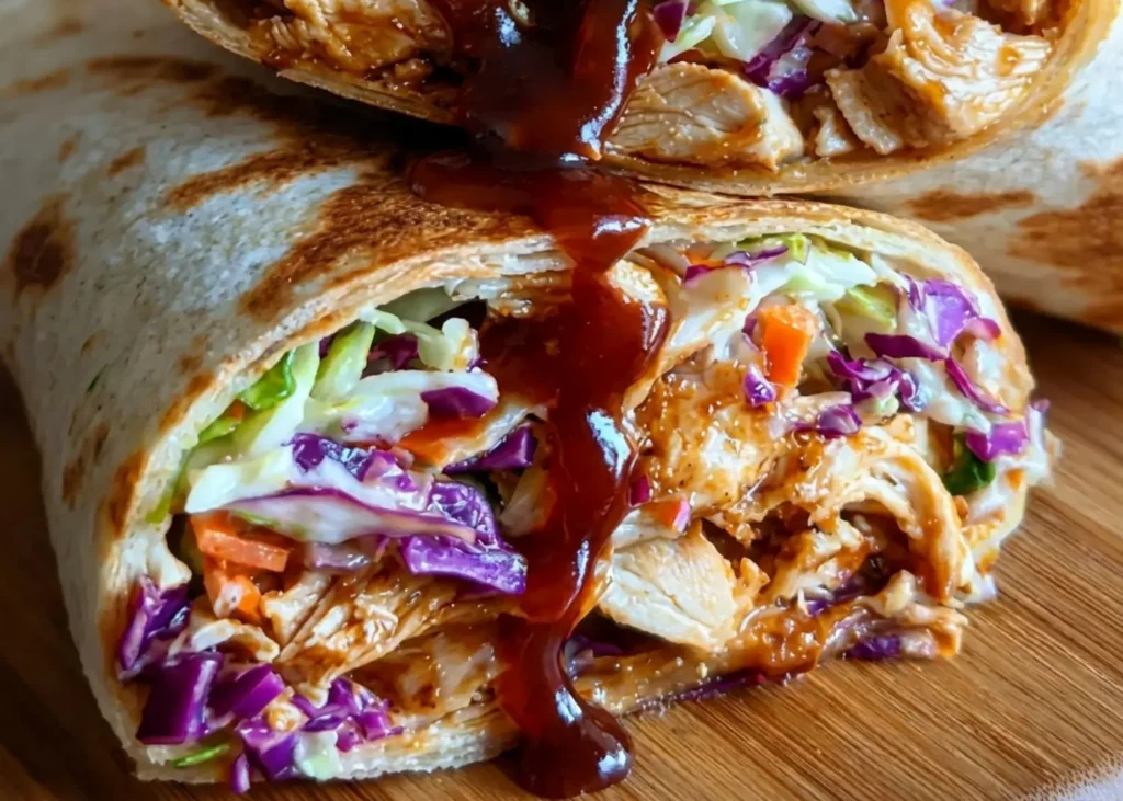 BBQ Chicken Coleslaw Wraps