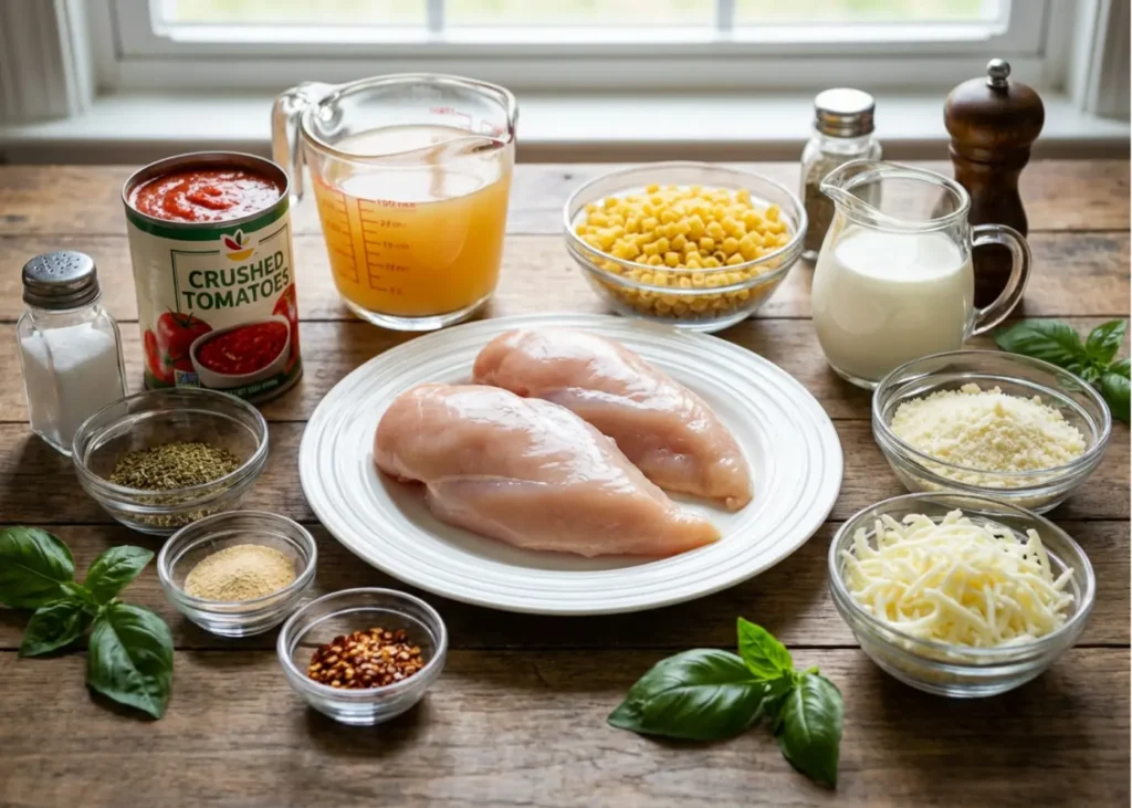 Crock Pot Creamy Chicken Parmesan Soup ingredients