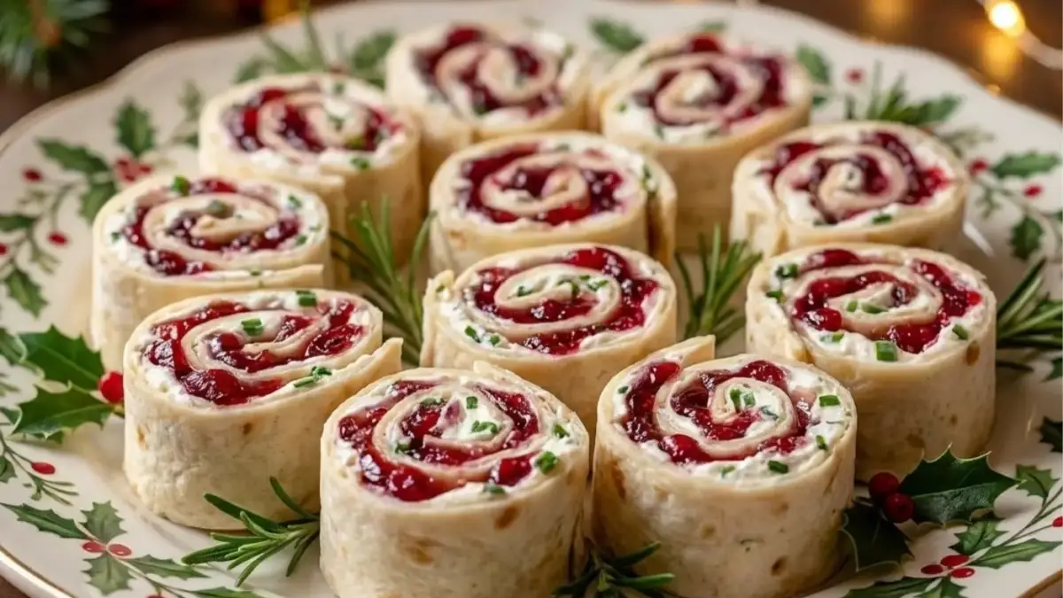 Savory Christmas Cranberry Roll Ups