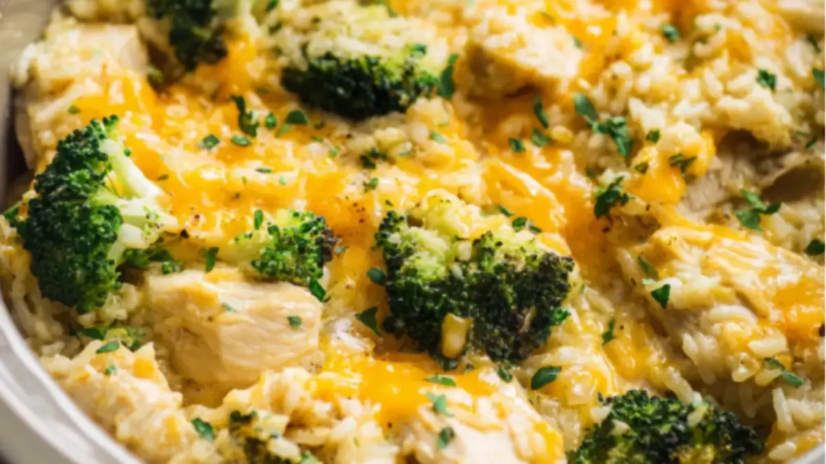  Crockpot Chicken Rice cooks tender chicken