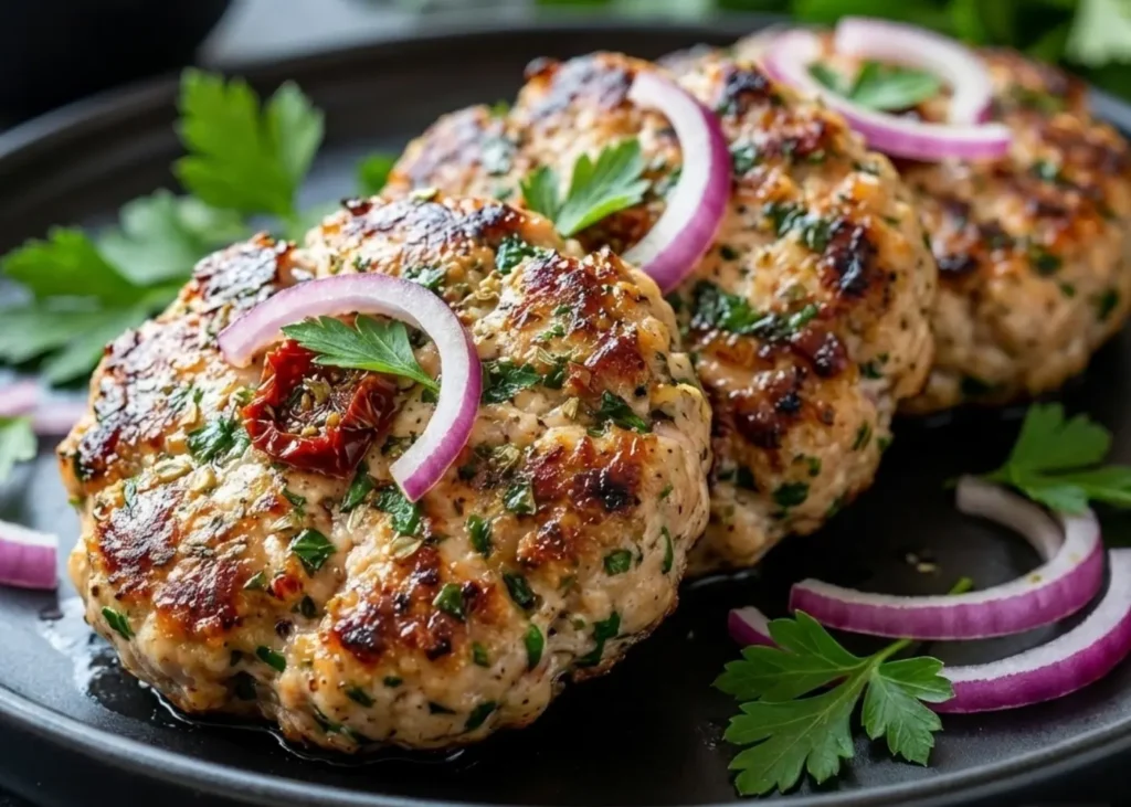 Juicy Greek Chicken Burgers With Feta