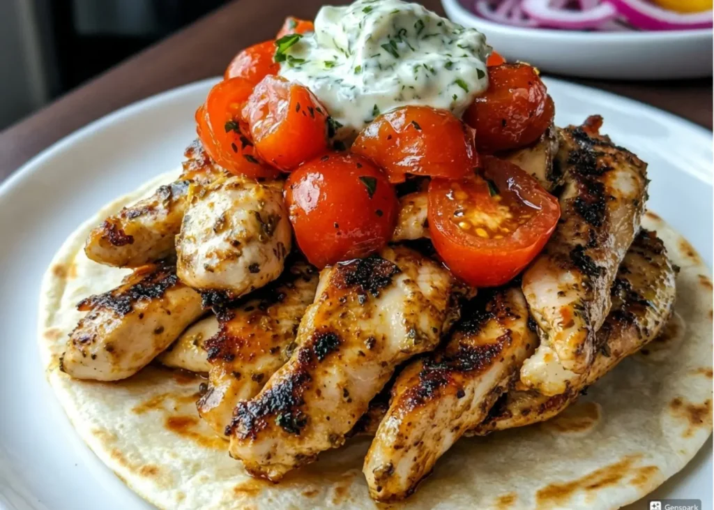 Greek Chicken Gyros With Lemon Herb Marinade