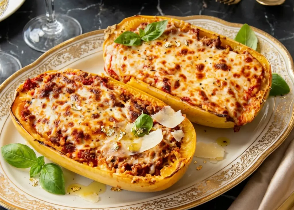Million Dollar Spaghetti Squash Pasta Boats | Low-Carb Baked Dinner