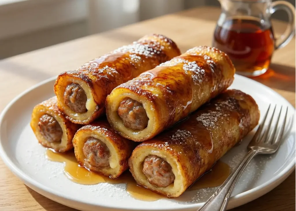 Sausage French Toast Roll-Ups Easy Breakfast