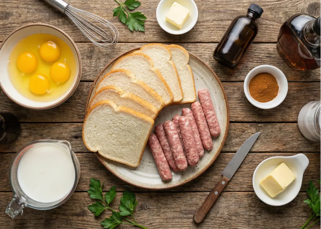Sausage French Toast Roll-Ups Easy Breakfast ingredients