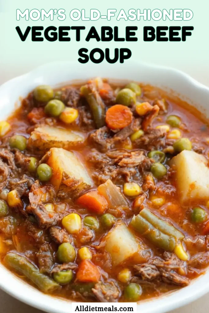 Old-Fashioned Vegetable Beef Soup Comfort Recipe