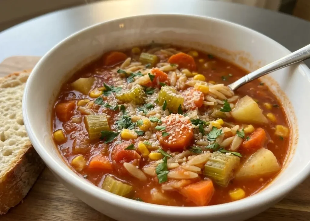 Lemon Herb Vegetable Orzo Soup