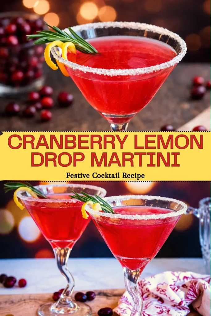 Cranberry Lemon Drop Martini Recipe (Festive Cocktail)