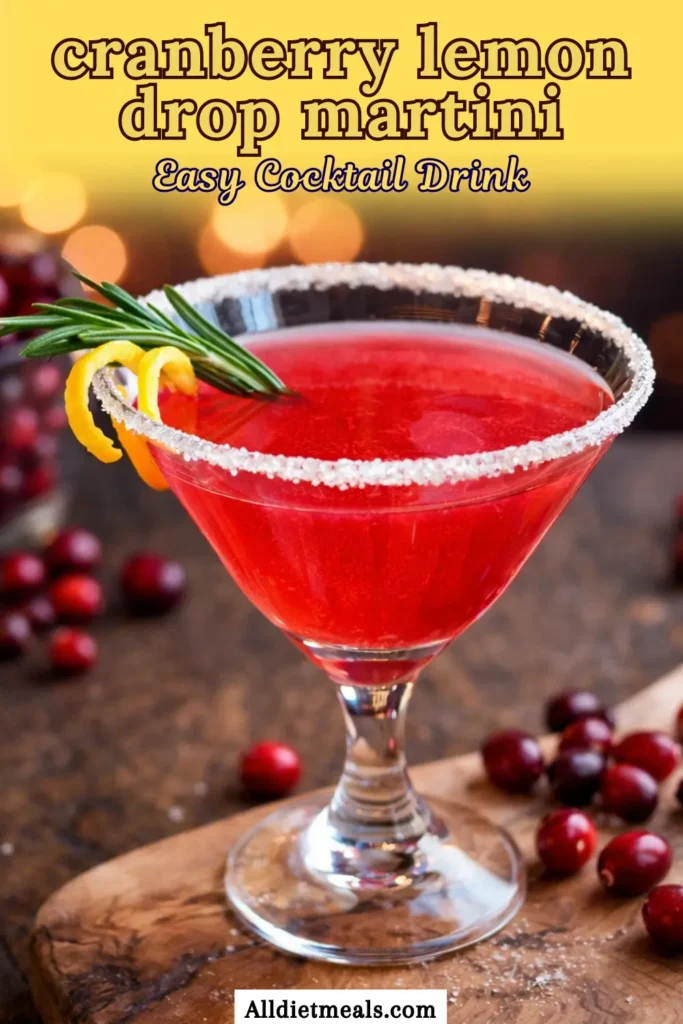 Cranberry Lemon Drop Martini Recipe (Festive Cocktail)