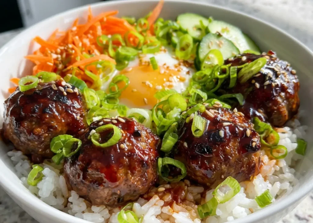 Korean BBQ Meatball Rice Bowls | Easy 40-Minute Dinner Recipe